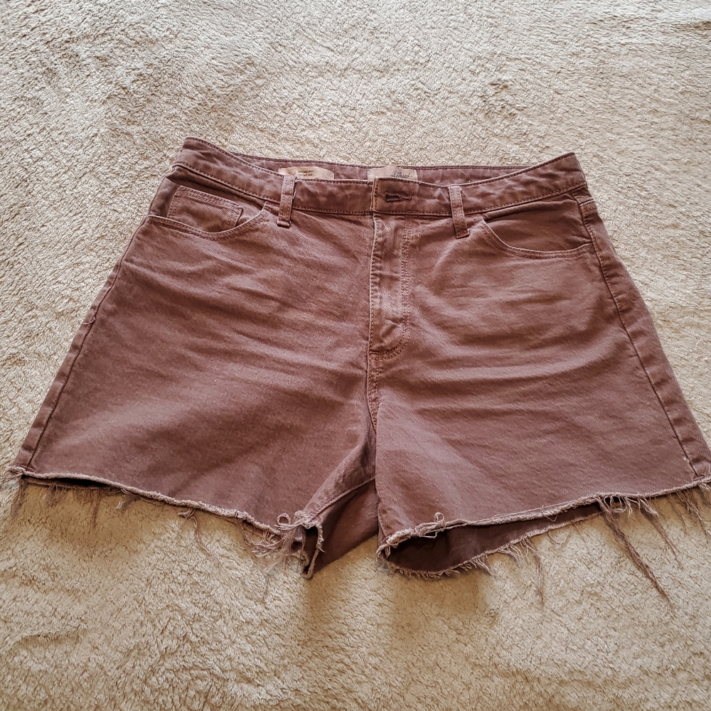 Brown denim shorts